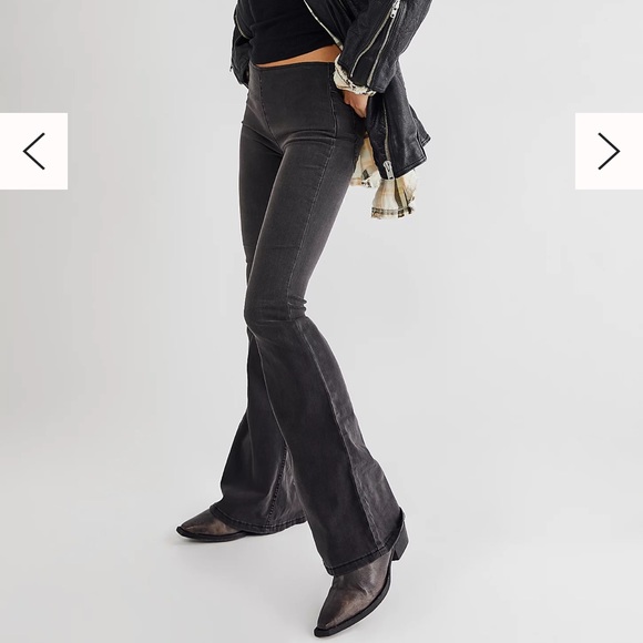 Free People Denim - Free People Penny Pull-On Flare Jeans - Black